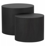 Set de 2 tables d'appoint design en bois RUSSEL (noir)