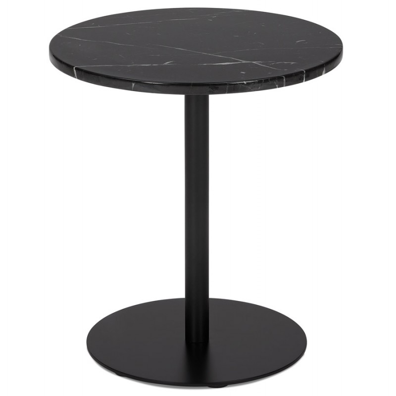 ROXANE (black) round marble design side table - image 48409