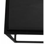 RAQUEL MINI glass and metal design side table (black)