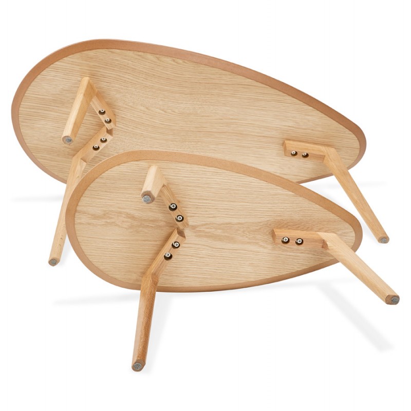 Tables gigognes design ovales en bois RAMON (finition naturelle) - image 48528