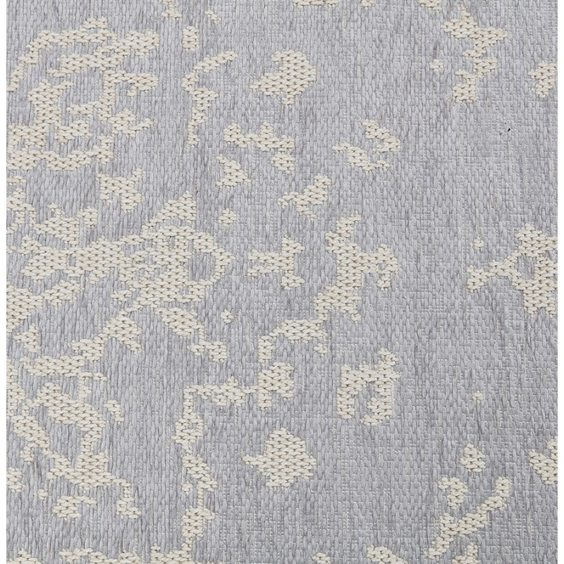 Tapis bohème rectangulaire - 160x230 cm - en laine  SHANON (gris clair) - image 48615