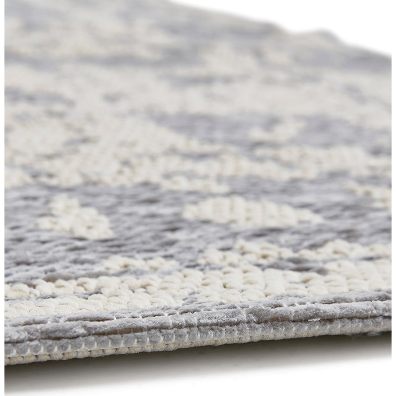 Rectangular bohemian carpet - 160x230 cm - IN SHANON wool (light grey) - image 48619