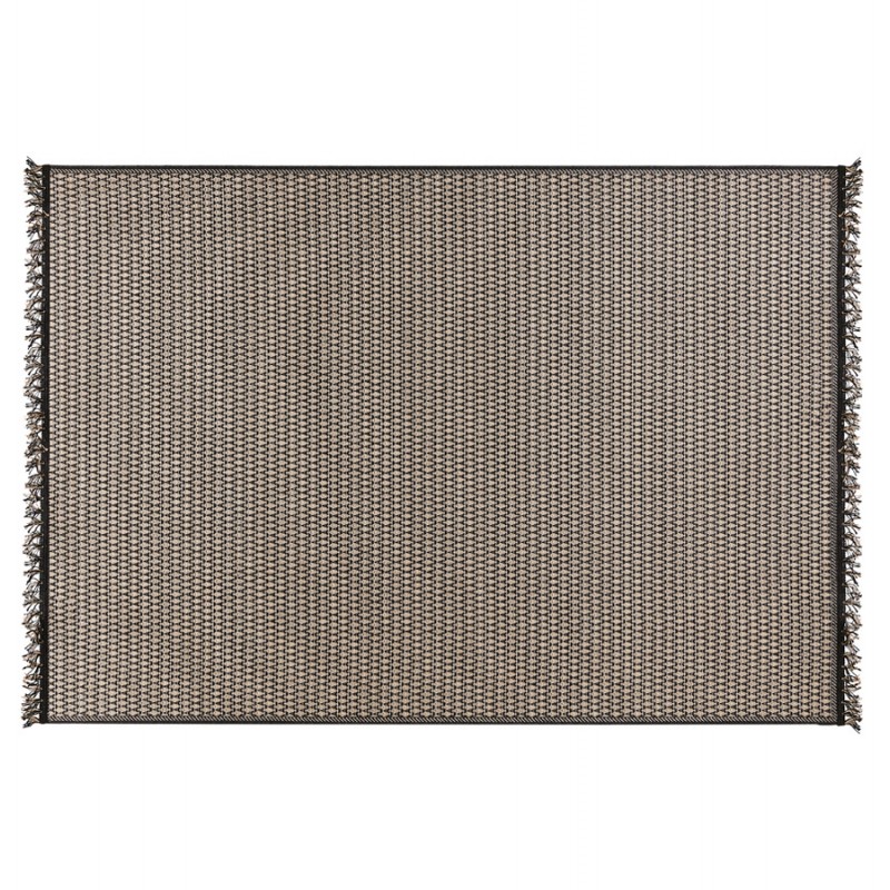 Alfombra étnica rectangular - 160x230 cm - PIERRETTE (negro, beige) - image 48678