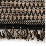 Rechteckiger ethnischer Teppich - 160x230 cm - PIERRETTE (schwarz, beige)