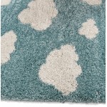 Rectangular children's carpet - 80x150 cm - NUAGE (blue, beige)