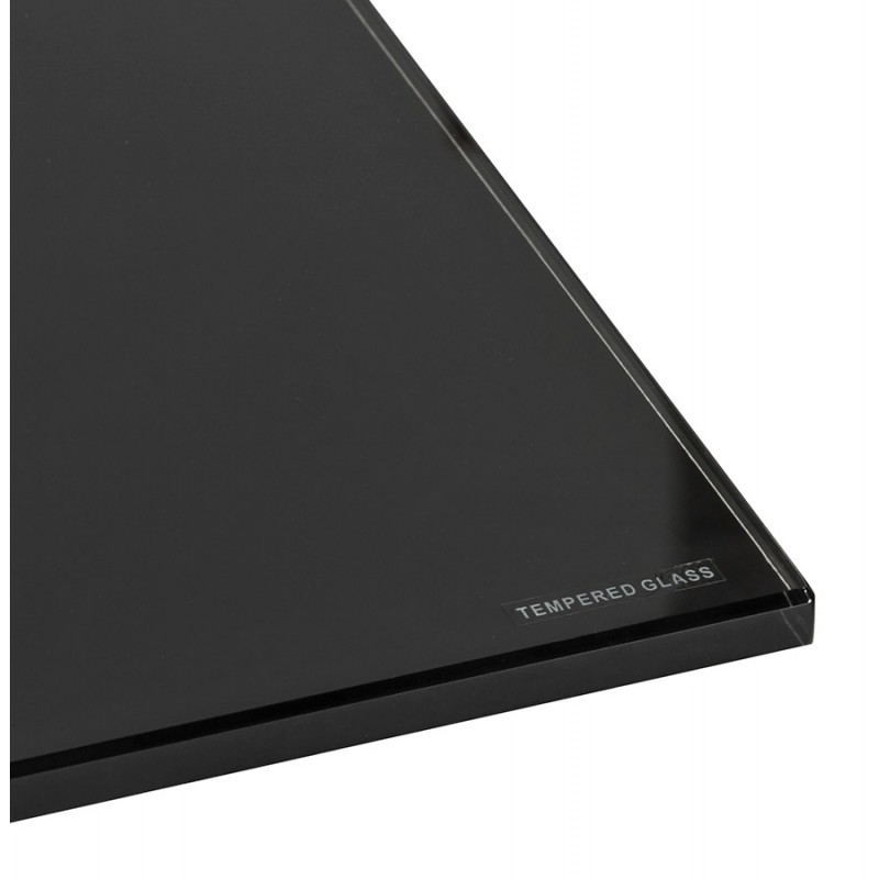 Mesa de comedor de diseño de vidrio y metal (200x100 cm) WHITNEY (negro) - image 48775
