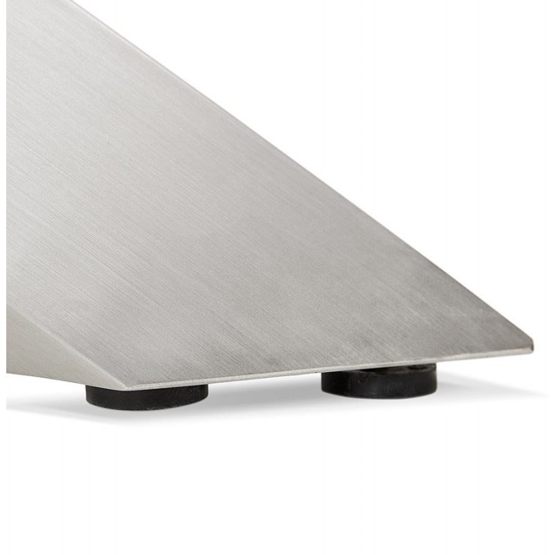 Table à manger design en verre et métal (200x100 cm) WHITNEY (blanc) - image 48789