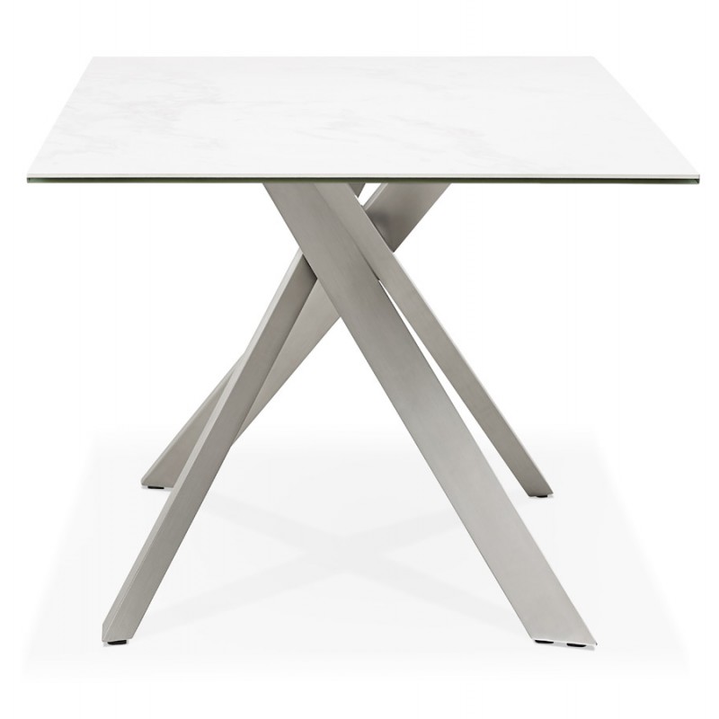 Ceramic and metal brushed steel design (180x90 cm) FLORINA (white) - image 48793
