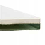 Diseño de acero cepillado cerámico y metálico (180x90 cm) FLORINA (blanco)