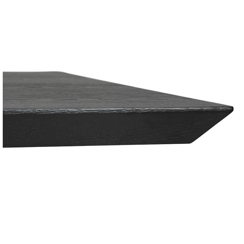 Table à manger design en bois et métal acier brossé (200x100 cm) CATHALINA (noir) - image 48829
