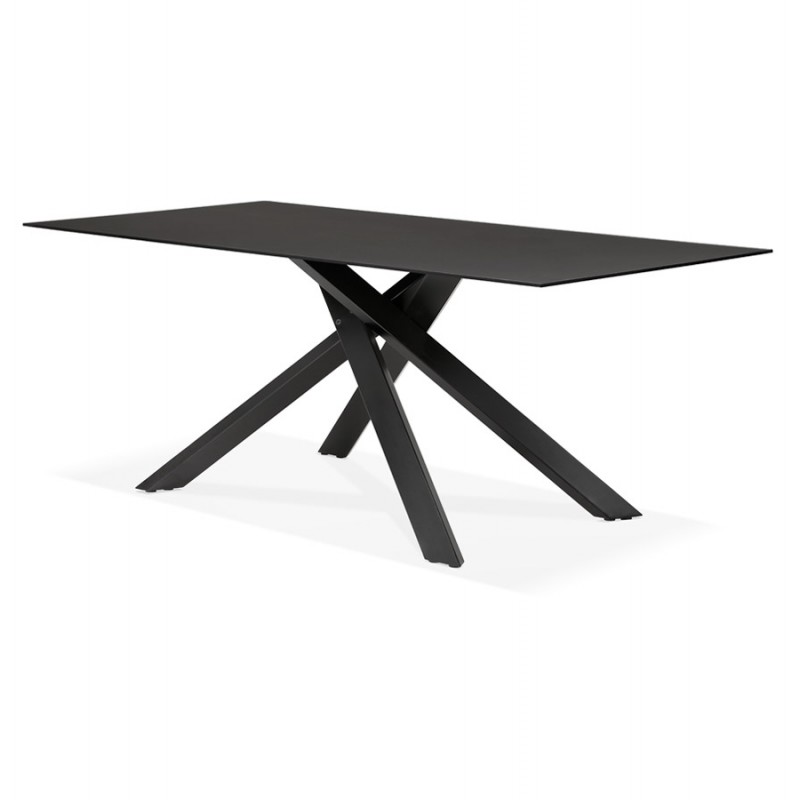 Tavolo da pranzo in vetro e metallo nero (200x100 cm) WHITNEY (nero) - image 48894