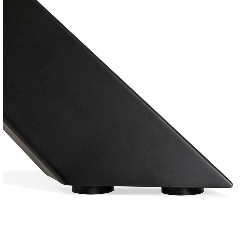 Table à manger design en verre et métal noir (200x100 cm) WHITNEY (blanc) - image 48909