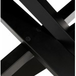 Mesa de comedor de diseño cerámico y negro metálico (180x90 cm) FLORINA (blanco)