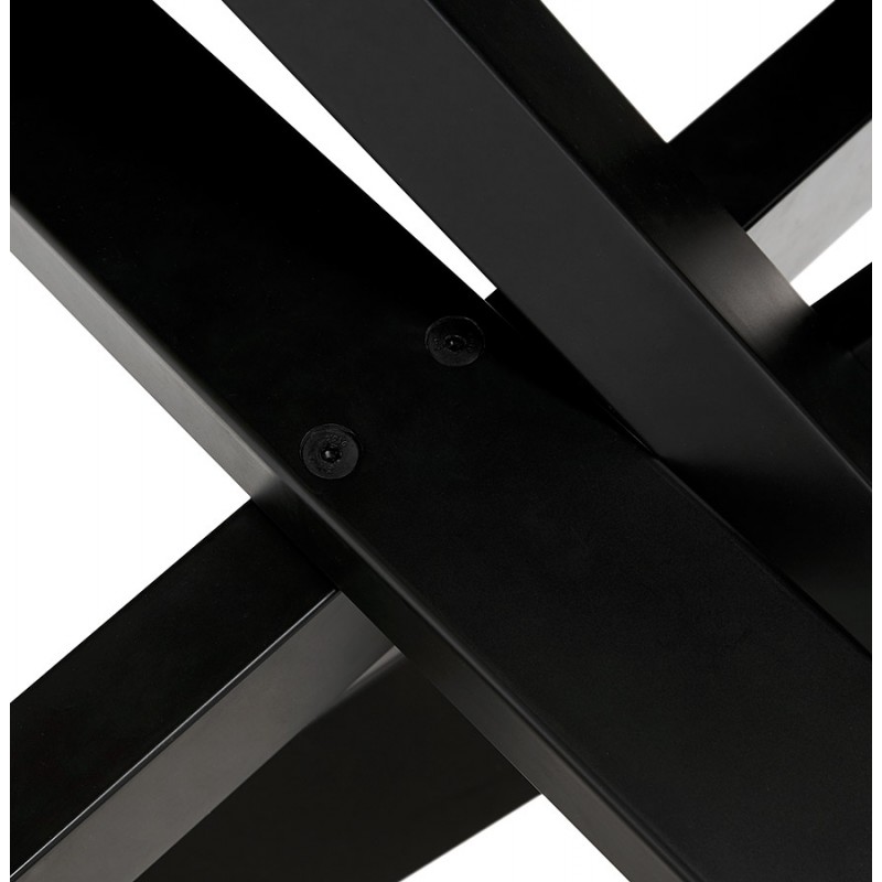 Ceramic and black metal design dining table (180x90 cm) FLORINA (white) - image 48919