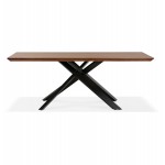 Wooden and black metal design dining table (200x100 cm) CATHALINA (drowning)