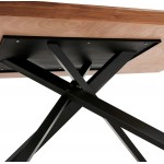 Table à manger design en bois et métal noir (200x100 cm) CATHALINA (noyer)