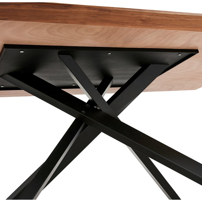 Mesa de comedor de diseño de madera y metal negro (200x100 cm) CATHALINA (ahogamiento) - image 48928
