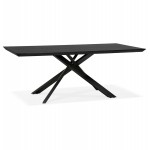 Wooden and black metal design dining table (200x100 cm) CATHALINA (black)