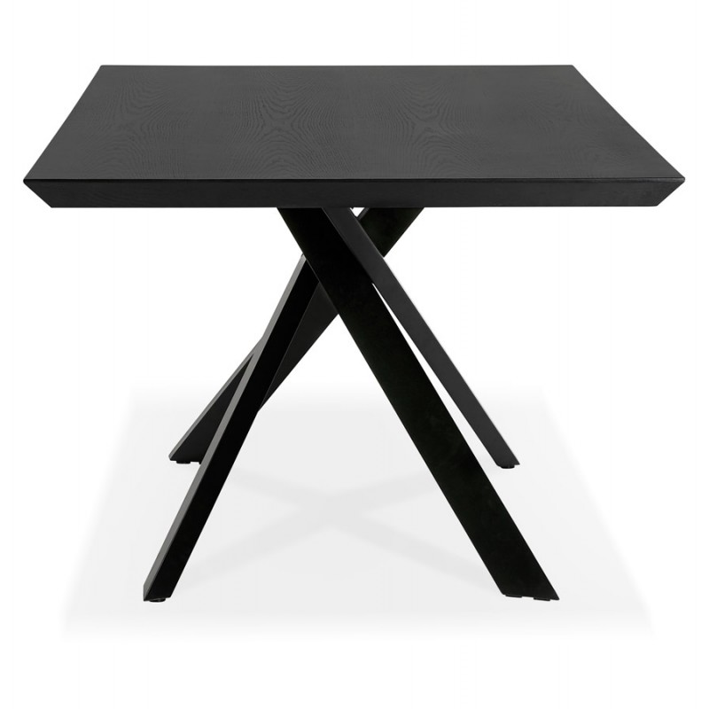 Mesa de comedor de diseño de madera y metal negro (200x100 cm) CATHALINA (negro) - image 48945
