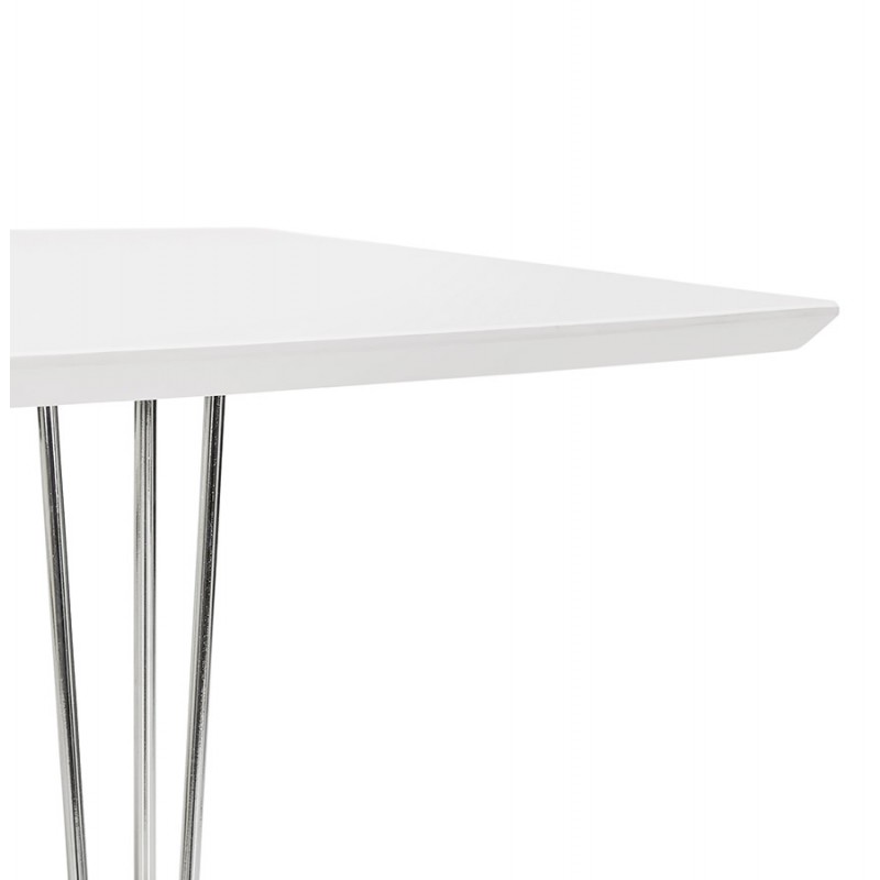 Tavolo da pranzo in legno estensibile e piedi cromati (170/270cmx100cm) JUANA (bianco opaco) - image 48996