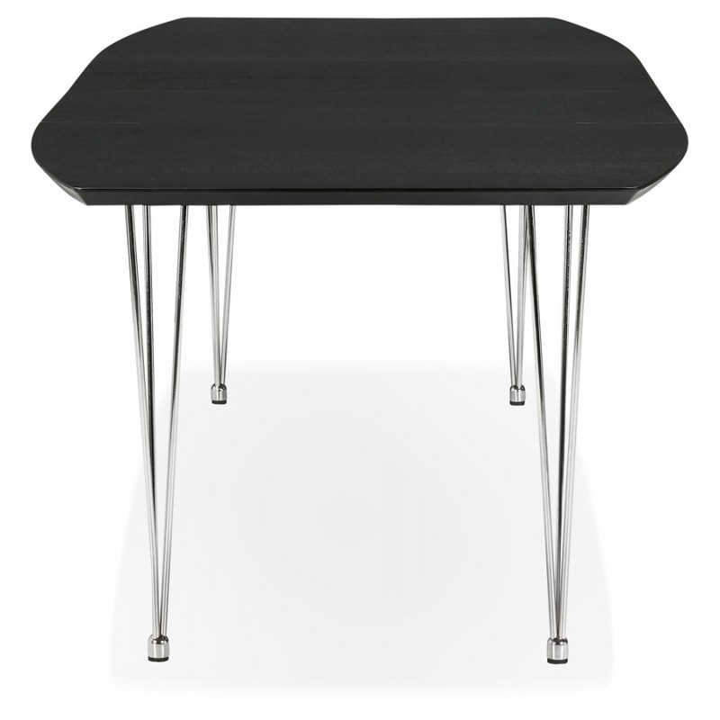 Mesa de comedor de madera extensible y pies cromados (170/270cmx100cm) RINBO (negro) - image 49011