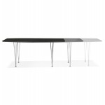 Extendable wooden dining table and chrome feet (170/270cmx100cm) RINBO (black)