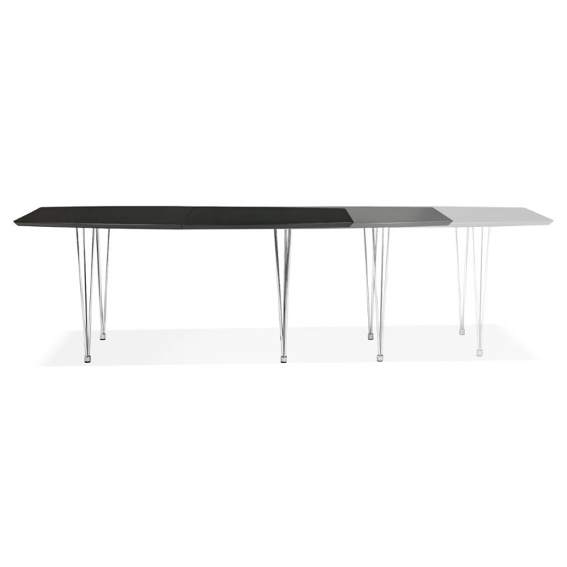 Extendable wooden dining table and chrome feet (170/270cmx100cm) RINBO (black) - image 49019