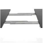 Mesa de comedor de madera extensible y pies cromados (170/270cmx100cm) RINBO (negro)