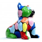 Gatto di scultura decorativa di progettazione statua seduta in resina (multicolor)