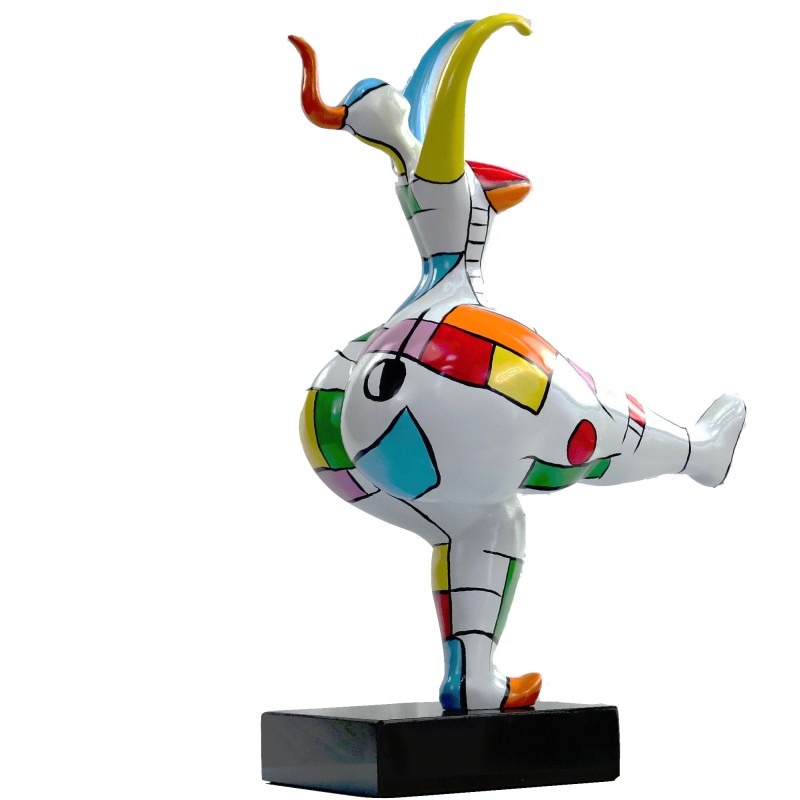 Statuette sculpture décorative design FEMME RONDE en résine H55 (multicolore) - image 49085