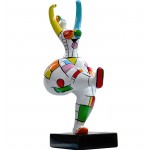 Statuette sculpture décorative design FEMME RONDE en résine H55 (multicolore)
