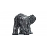 Statue Elefant Design dekorative Skulptur im Harz (schwarz, Silber)