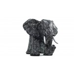 Statue ELEPHANT design decorative sculpture in resin (black, silver)