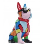 Perro de resina estatua escultura decorativa diseño A las gafas de sol stand H36 (multicolor)
