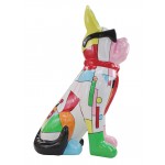 Perro de diseño decorativo de la escultura de resina estatua permanente H102 (multicolor)