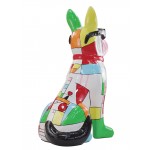 Statue sculpture décorative design CHIEN DEBOUT en résine H102 (multicolore)