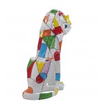 Decorative sculpture design Panther statue in resin H100 cm (multicolor)