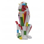 Statue sculpture décorative design PANTHERE en résine H100 cm (Multicolore)