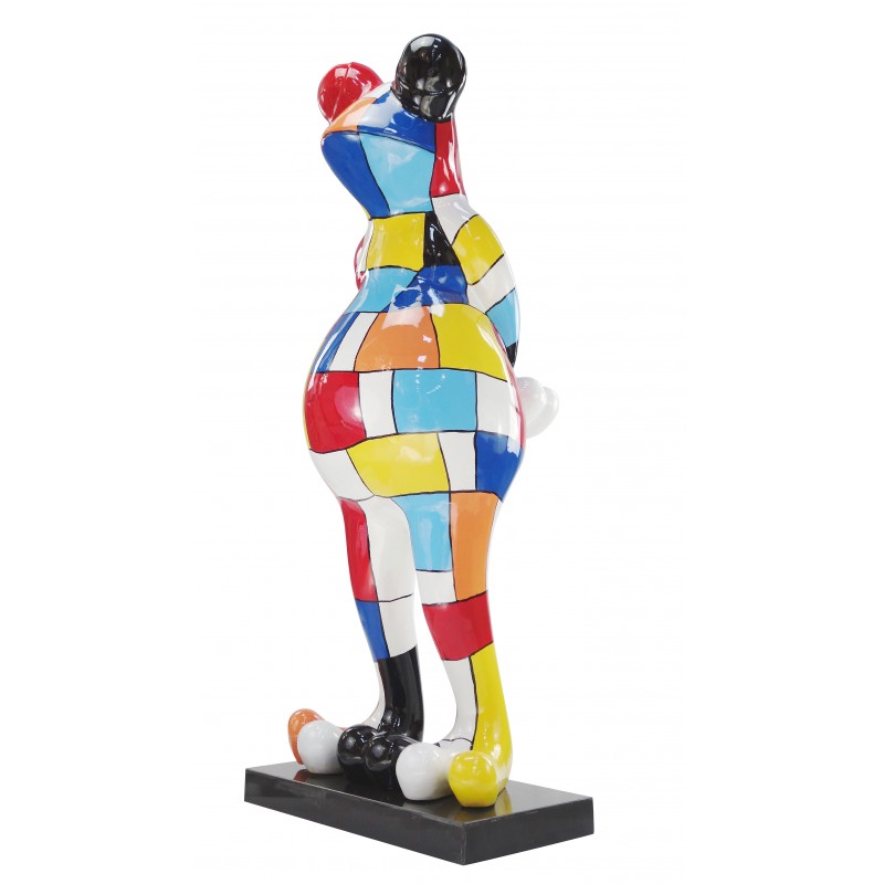Statue sculpture décorative design GRENOUILLE DAMIER en résine H150 (multicolore) - image 49189