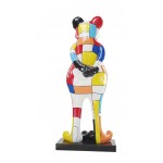 Frog CHECKERBOARD design decorative sculpture statue in resin H150 (multicolor)