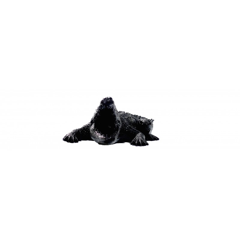 Statua di design scultura decorativa coccodrillo in resina (nero) - image 49207