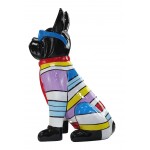 Statuette design decorative sculpture dog sitting H100 in resin (multicolor)