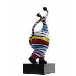 Statuette sculpture décorative design FEMME DEBOUT en résine H61 (multicolore)