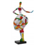 Statue woman Harlequin design decorative sculpture in resin H140 (multicolor)