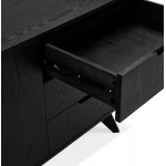 Buffet enfilade design 2 portes 3 tiroirs en bois MELINA (noir)