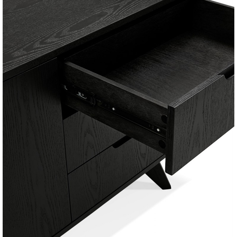Sideboard 2-Tür-Design 3 Schubladen aus Holz MELINA (schwarz) - image 49341