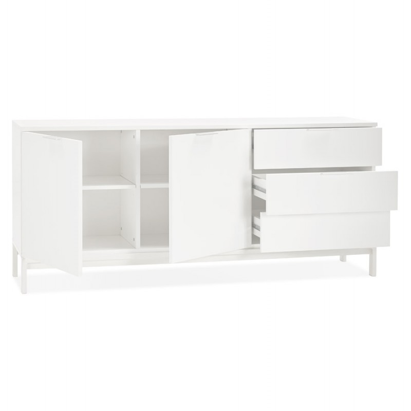 Buffet enfilade design 2 doors 3 wooden drawers AGATHE (white) - image 49345