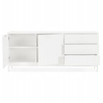 Buffet enfilade design 2 portes 3 tiroirs en bois AGATHE (blanc)