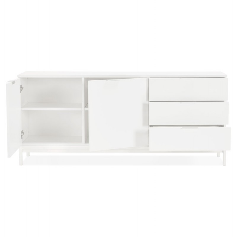 Buffet enfilade design 2 portes 3 tiroirs en bois AGATHE (blanc) - image 49347