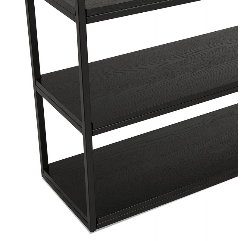 Regal Bibliothek Design-Stil industriell aus Holz und Metall AKARI (schwarz) - image 49411